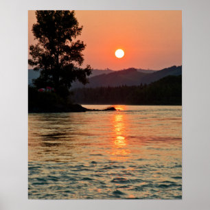 Sunrise Over Katun River Poster