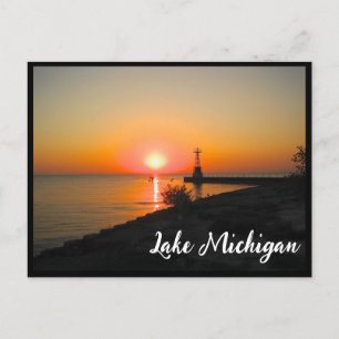 Sunrise Over Lake Michigan Postcard