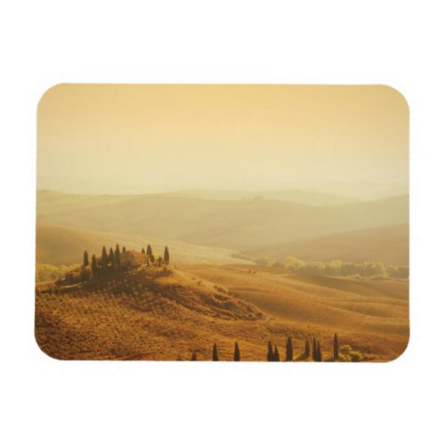 Sunrise over landscape Tuscany rectangule magnet