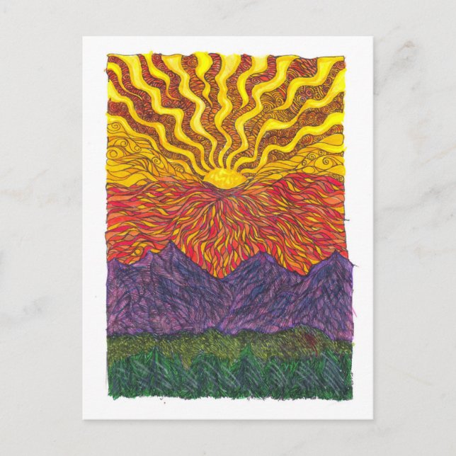 Sunrise over Mountains Postcard (Front)