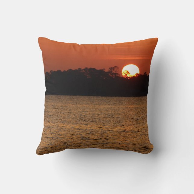 Sunrise Over Perdido Bay Throw Pillow (Back)