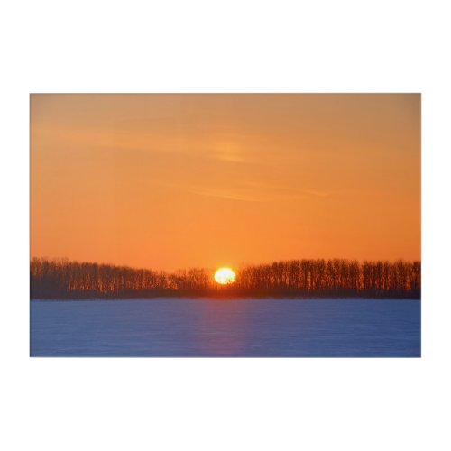 Sunrise Over Prairie  Manitoba Canada Acrylic Print
