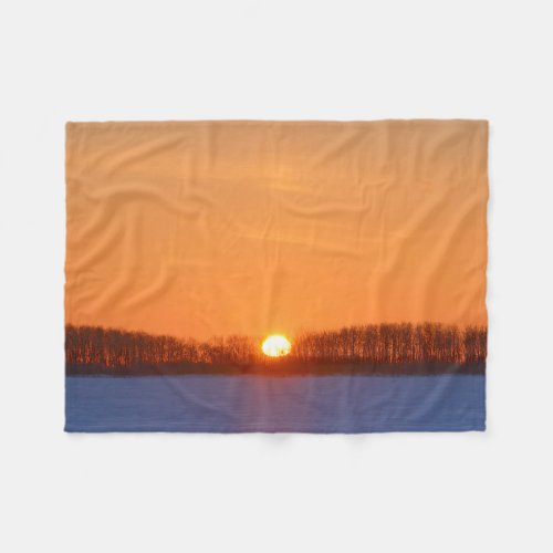 Sunrise Over Prairie  Manitoba Canada Fleece Blanket