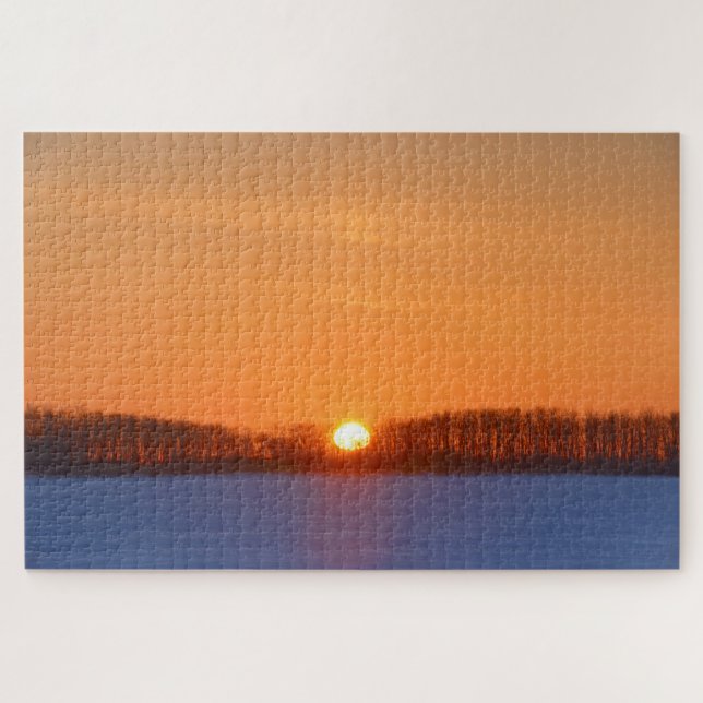 Sunrise Over Prairie | Manitoba, Canada Jigsaw Puzzle (Horizontal)