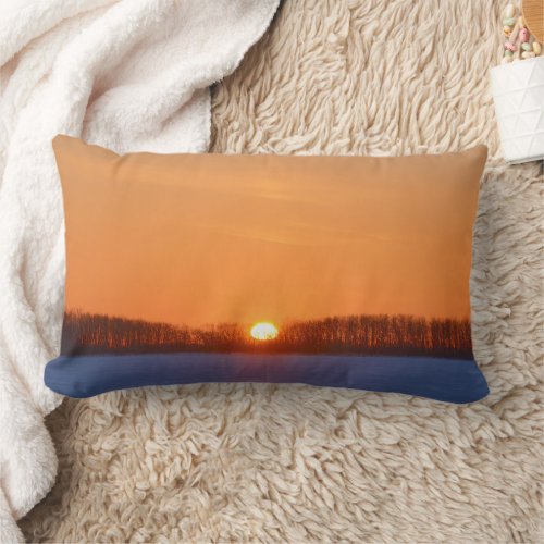 Sunrise Over Prairie  Manitoba Canada Lumbar Pillow