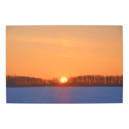 Sunrise Over Prairie  Manitoba Canada Metal Print