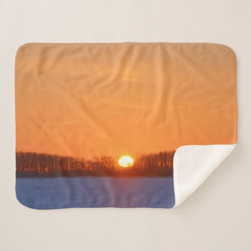 Sunrise Over Prairie  Manitoba Canada Sherpa Blanket