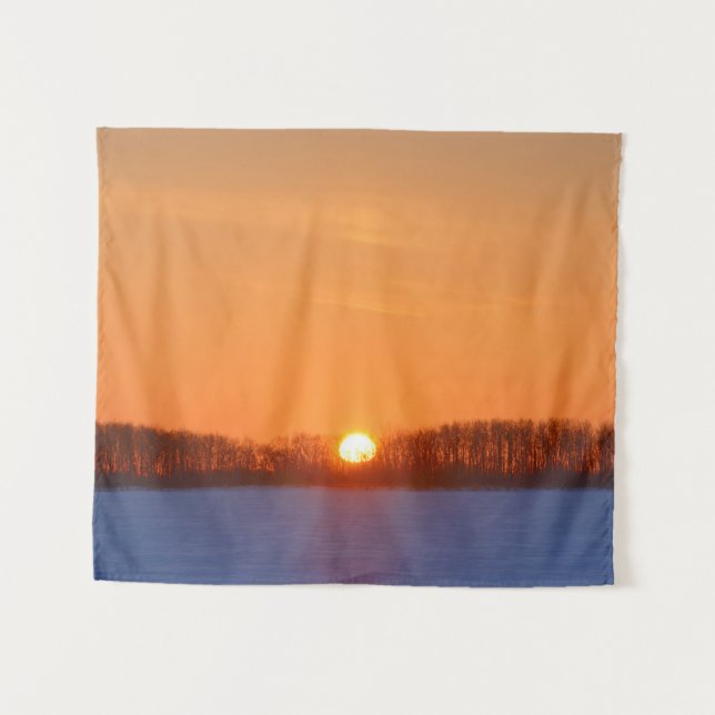 Sunrise Over Prairie | Manitoba, Canada Tapestry (Front (Horizontal))