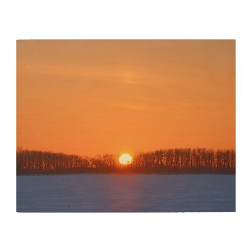 Sunrise Over Prairie  Manitoba Canada Wood Wall Art