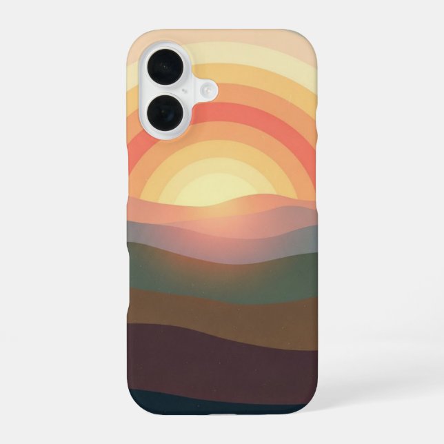 Sunrise Over Retro Hills iPhone Case (Back)