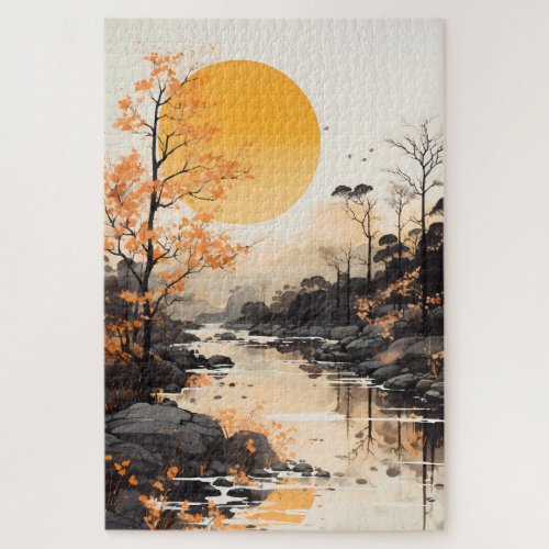 Sunrise over River Jigsaw Puzzle