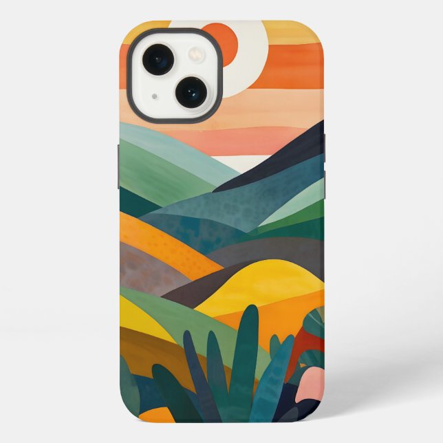 Sunrise Over Rolling Hills Iphone Case (Back)