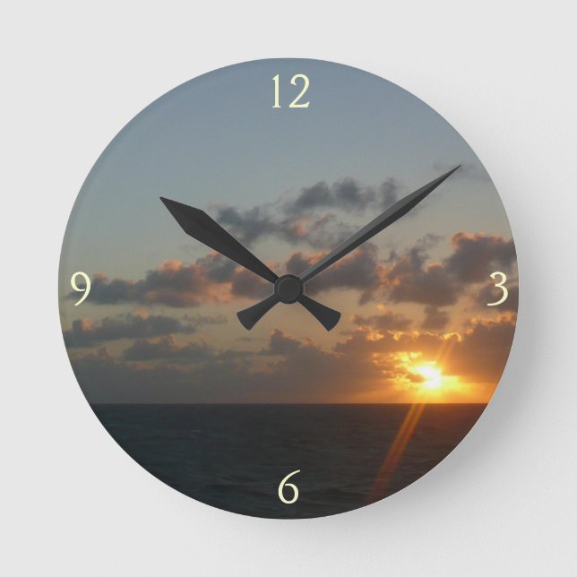 Sunrise over San Juan I Puerto Rico Round Clock (Front)