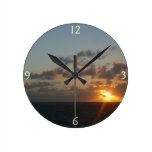Sunrise over San Juan I Puerto Rico Seascape Round Clock