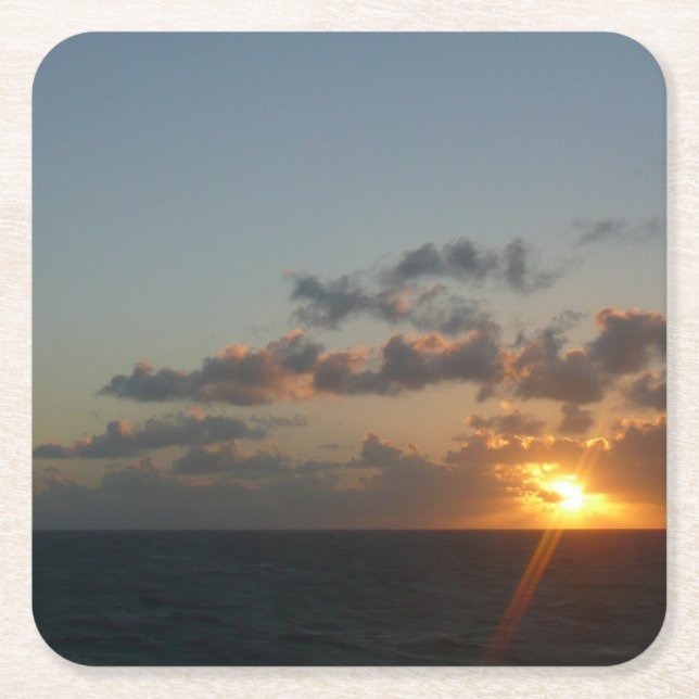 Sunrise over San Juan I Puerto Rico Square Paper Coaster (Front)