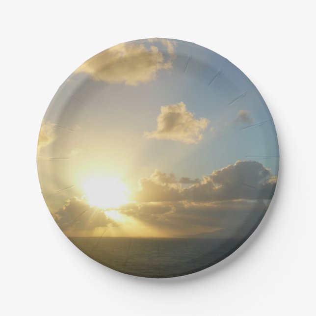Sunrise over San Juan II Puerto Rico Paper Plates (Front)
