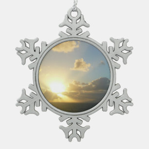 Sunrise over San Juan II Puerto Rico Snowflake Pewter Christmas Ornament