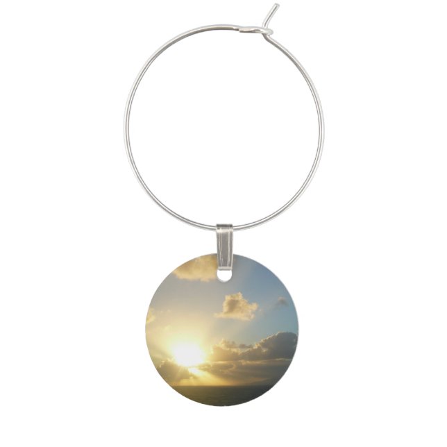 Sunrise over San Juan II Puerto Rico Wine Glass Charm (Front)