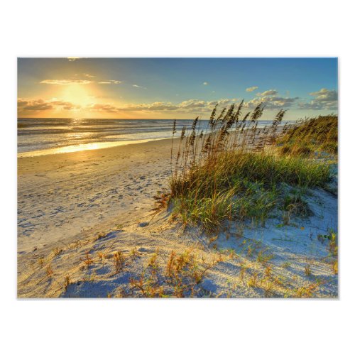 Sunrise Over Sand Dunes and Ocean Photo Print