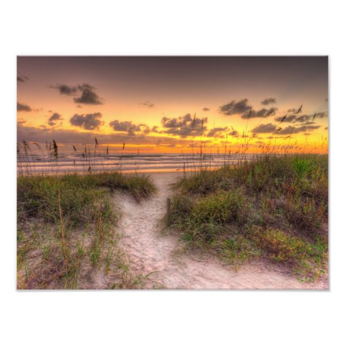 Sunrise Over Sand Dunes in Daytona Beach FL Photo Print