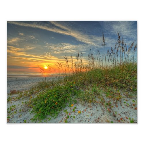 Sunrise Over Sand Dunes in Daytona Beach FL Photo Print