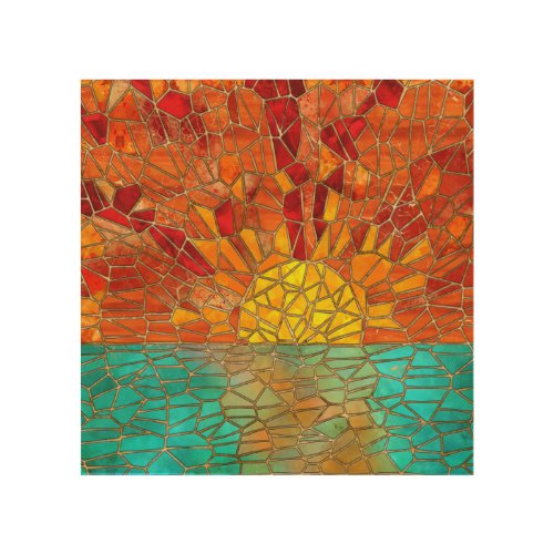 Sunrise over sea mosaic art