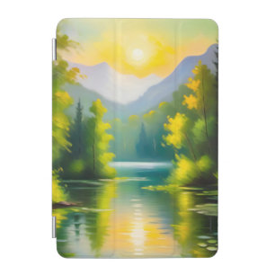 Sunrise over snow covered mountains and lake iPad mini cover