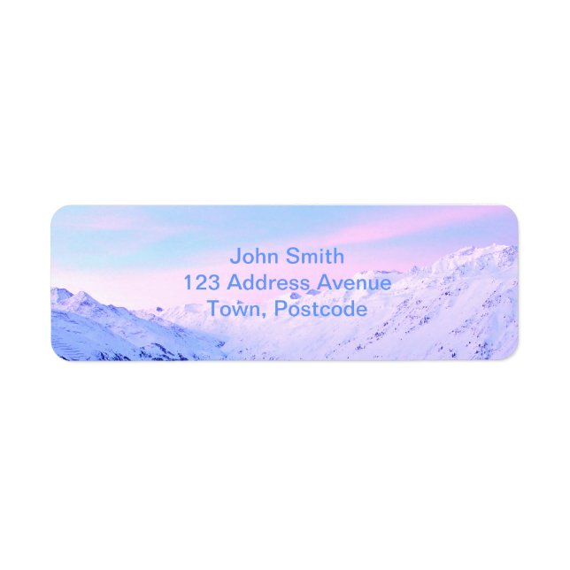 Sunrise over Snowy Mountains Label (Front)