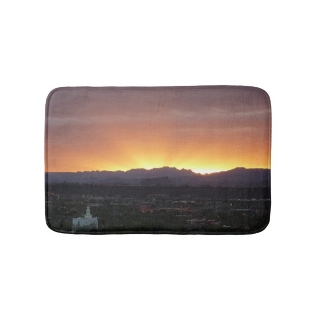 Sunrise over St. George Utah Landscape Bath Mat (Front)