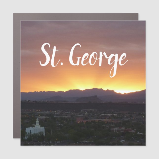 Sunrise over St. George Utah Landscape Car Magnet (Front)