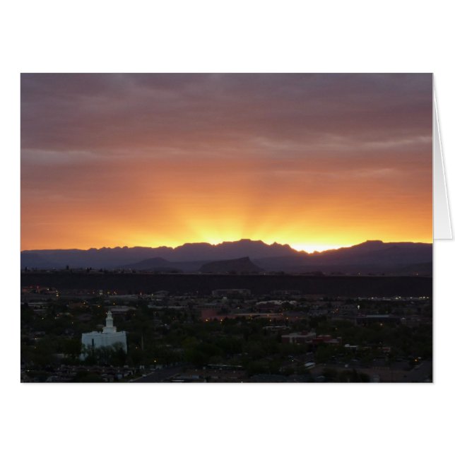 Sunrise over St. George Utah Landscape Card (Front Horizontal)