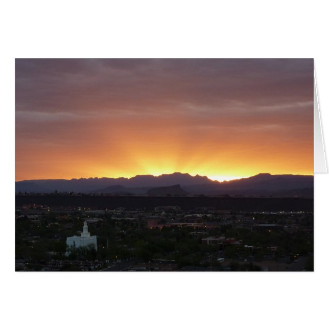 Sunrise over St. George Utah Landscape Cards (Front Horizontal)