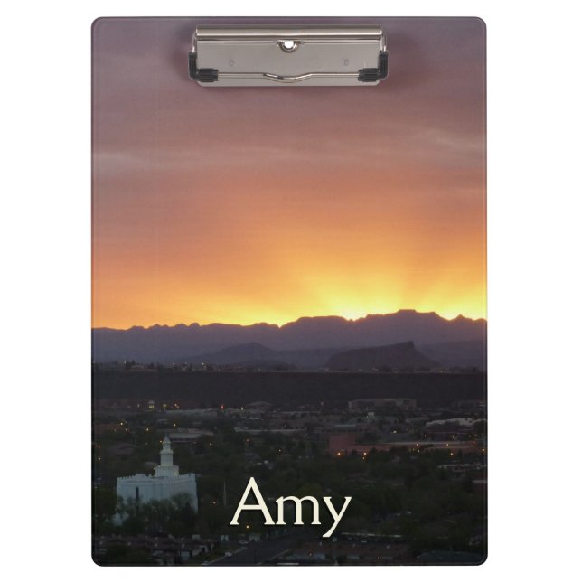 Sunrise over St. George Utah Landscape Clipboard (Front)
