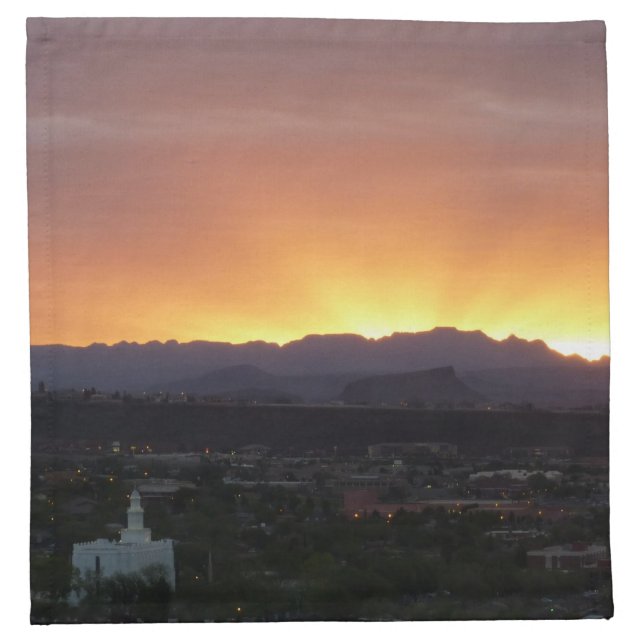 Sunrise over St. George Utah Landscape Cloth Napkin (Front)