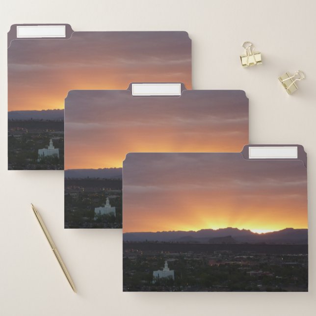 Sunrise over St. George Utah Landscape File Folder (Set)
