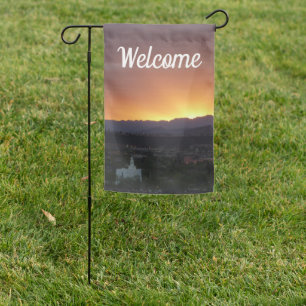 Sunrise over St. George Utah Landscape Garden Flag