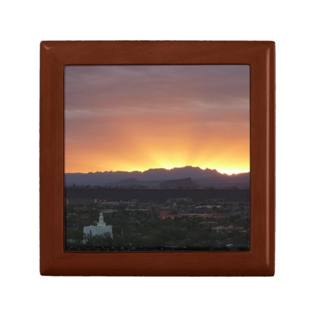 Sunrise over St. George Utah Landscape Gift Box (Front)