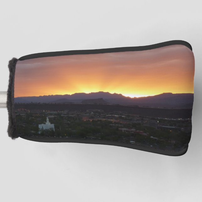 Sunrise over St. George Utah Landscape Golf Head Cover (Front)