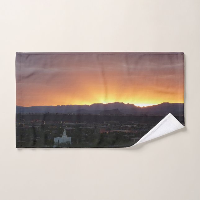 Sunrise over St. George Utah Landscape Hand Towel (Hand Towel)