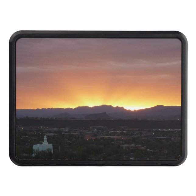 Sunrise over St. George Utah Landscape Hitch Cover (Front)