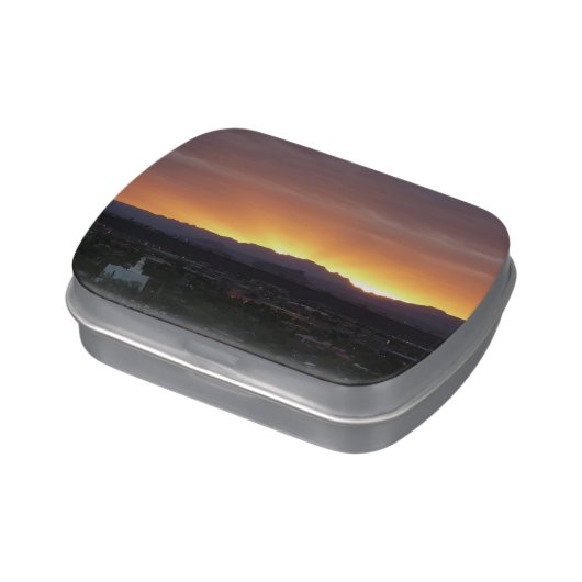 Sunrise over St. George Utah Landscape Jelly Belly Candy Tin (Side)