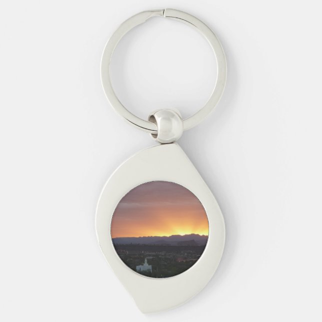 Sunrise over St. George Utah Landscape Keychain (Front)