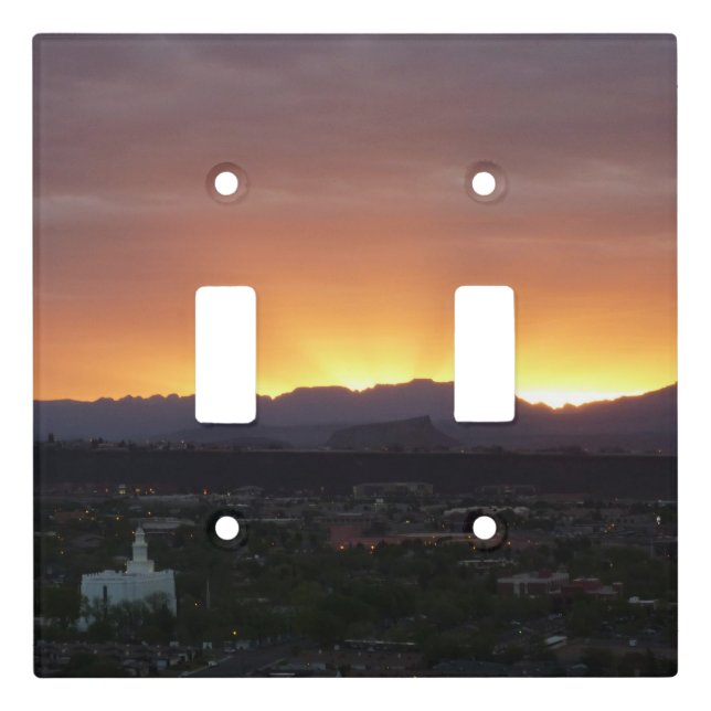 Sunrise over St. George Utah Landscape Light Switch Cover (Front)