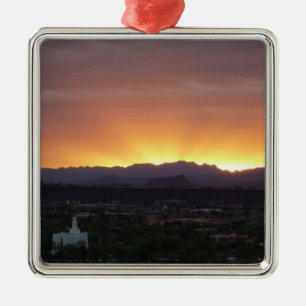 Sunrise over St. George Utah Landscape Metal Ornament