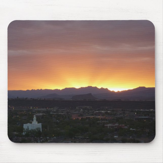 Sunrise over St. George Utah Landscape Mouse Pad (Front)