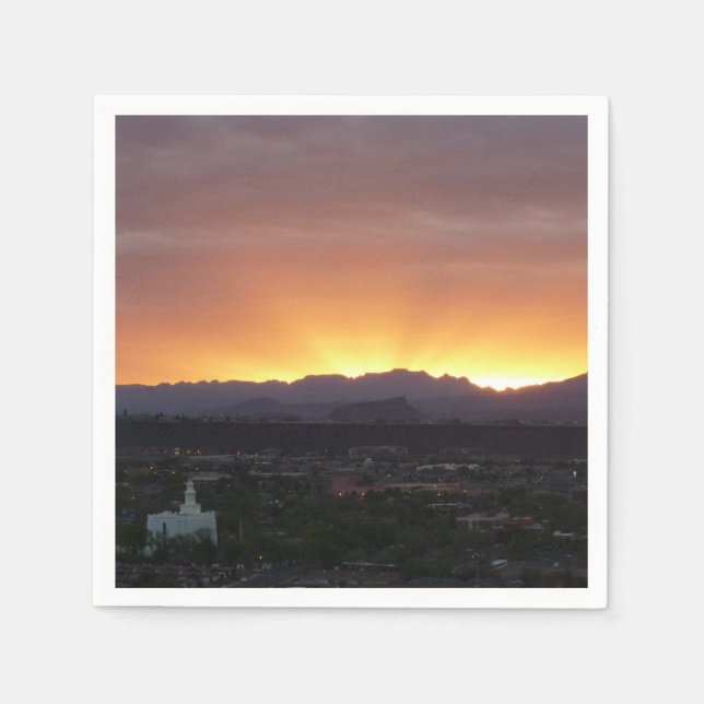 Sunrise over St. George Utah Landscape Napkins (Front)