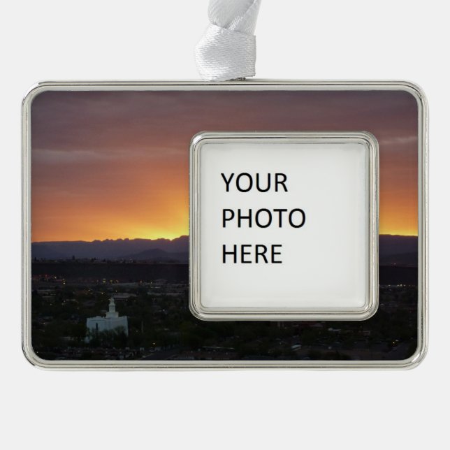 Sunrise over St. George Utah Landscape Ornament (Front)