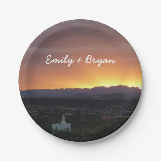 Sunrise over St. George Utah Landscape Paper Plates