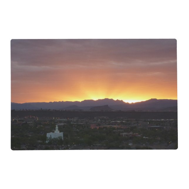 Sunrise over St. George Utah Landscape Placemat (Front)