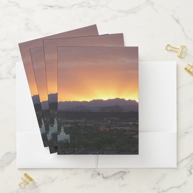 Sunrise over St. George Utah Landscape Pocket Folder (In Situ)